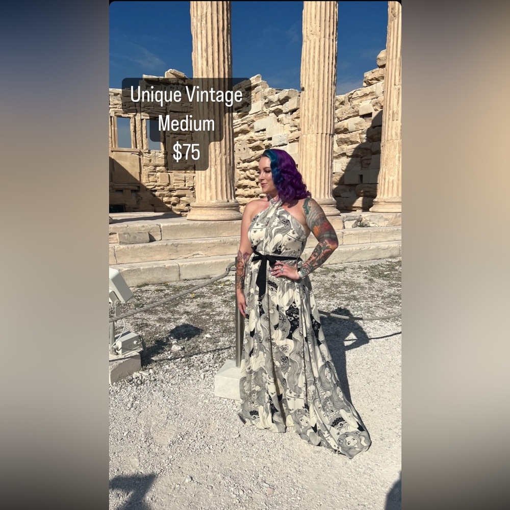 Unique vintage lady face maxi